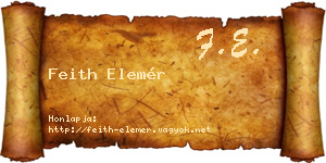 Feith Elemér névjegykártya