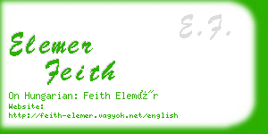 elemer feith business card